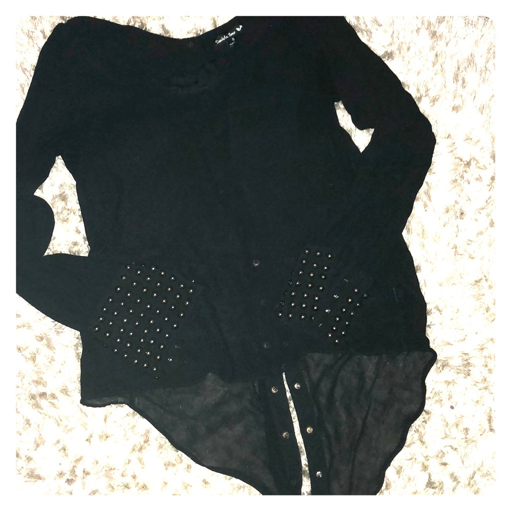 Sexy Sheer Beaded Chiffon Blouse